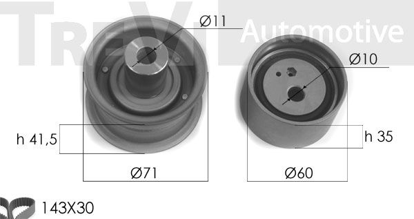 TREVI AUTOMOTIVE Zobsiksnas komplekts KD1145